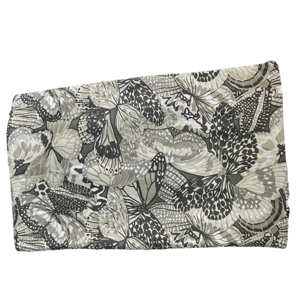 Pottery Barn Butterfly Wing Cotton Linen Textured Lumbar Pillow Cover Set Gray